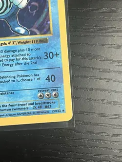 Pokemon TCG Poliwrath 013/102 Base Set (Shadowless) Vintage Holo WOTC 1999 MP - Image 5