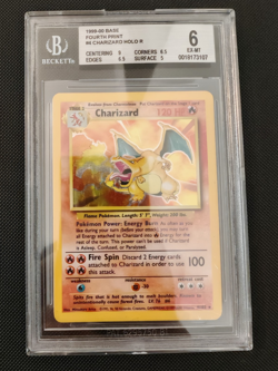 BGS 6 Charizard Base Set 4/102 Holo 1999-2000 UK 4th Print Pokemon Rare - Image 1