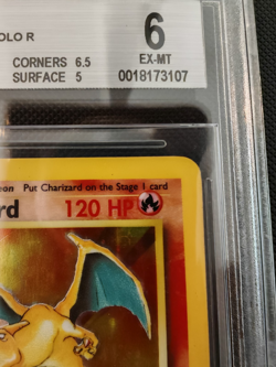 BGS 6 Charizard Base Set 4/102 Holo 1999-2000 UK 4th Print Pokemon Rare - Image 2