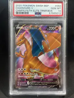 Charizard V Black Star Promo PSA 10 SWSH050: Sword & Shield Pokemon Cards Holo - Image 1