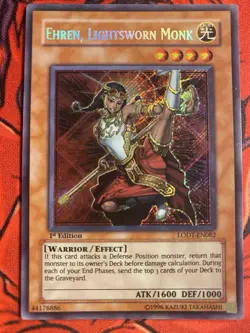 1st Edition Ehren, Lightsworn Monk LODT-EN082 Secret Rare Yugioh - Image 1