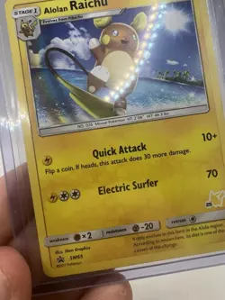 Pokemon Card Alolan Raichu SM65 Black Star Promo Non Holo L/P - Image 4