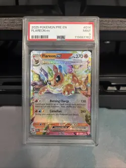 Pokemon TCG Flareon EX 014/131 Double Rare Holo Card Prismatic Evolutions PSA9 - Image 1