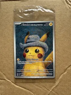 Pokemon x Van Gogh: Pikachu with Grey Felt Hat SVP 085 Promo Card - Sealed - Image 1