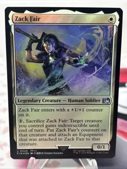 MTG Magic The Gathering Zack Fair Foil FIN White Soldier Final Fantasy Commander - Image 1