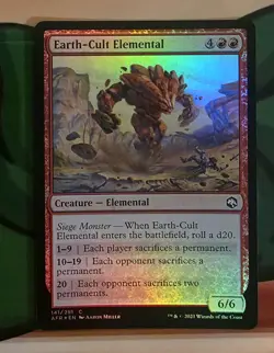 X 1 Earth-Cult Elemental FOIL NM Adventures In The Forgotten Realms 141 MTG - Image 1