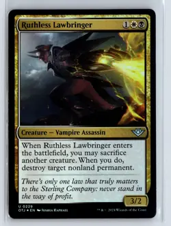 FOIL Ruthless Lawbringer 229 Outlaws Thunder Junction - MTG Magic the Gathe - Image 1