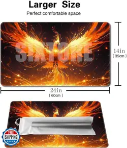 Board Game 14x24in MTG Playmat Compatible for OCG CCG RPG TCG Playmats (Fire - Image 2