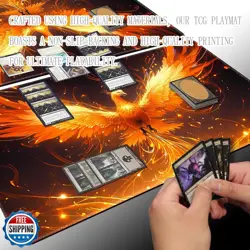 Board Game 14x24in MTG Playmat Compatible for OCG CCG RPG TCG Playmats (Fire - Image 4