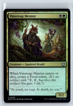 FOIL Vinereap Mentor Bloomburrow Uncommon - MTG Magic the Gathering Card - Image 1
