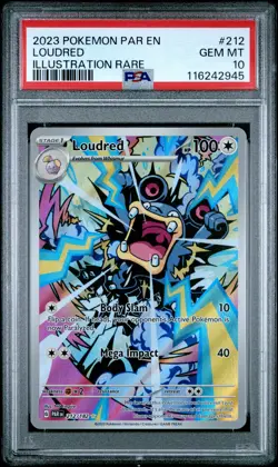 2023 POKEMON PAR EN-PARADOX RIFT ILLUSTRATION RARE #212 LOUDRED PSA 10 - Image 1