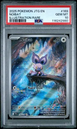 2025 POKEMON JTG EN-JOURNEY TOGETHER ILLUSTRATION RARE #169 NOIBAT PSA 10 - Image 1