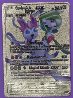 Gardevoir & Sylveon GX 130/234 HP260 TAG TEAM Pokemon Gold Foil Fan Art Card - Image 1
