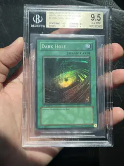 BGS 9.5 Dark Hole LOB-052 Super Rare WAVY 1st Edition Yugioh NA Print - Image 1