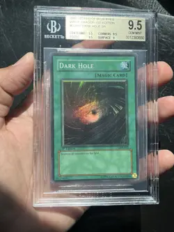 BGS 9.5 Dark Hole LOB-052 Super Rare WAVY 1st Edition Yugioh NA Print - Image 2