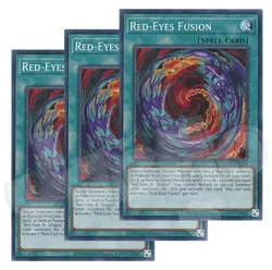 Yugioh - Red-Eyes Fusion x 3 - 1st Edition NM - Plus Free Holographic Card - Image 1