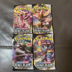 4x Pokemon Card TCG SWSH Rebel Clash Booster Pack Art set Sword & Shield - Image 1