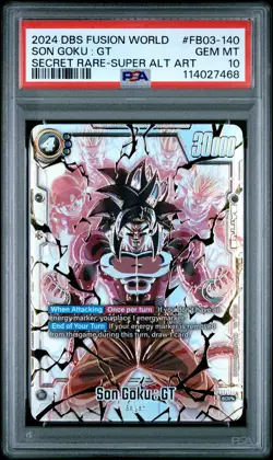 2024 DRAGON BALL SUPER CARD GAME FUSION WORLD RAGING ROAR SON GOKU : GT PSA 10 - Image 1