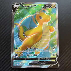 Dragonite V 076/078 Pokemon GO Full Art Ultra Rare Trading Card Near Mint - Image 1