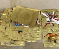 55Pcs Pokemon Card Foil GOLD PACK CARDS TCG GX Vmax GX Card Charizard Rare - Image 2