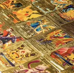 55Pcs Pokemon Card Foil GOLD PACK CARDS TCG GX Vmax GX Card Charizard Rare - Image 5