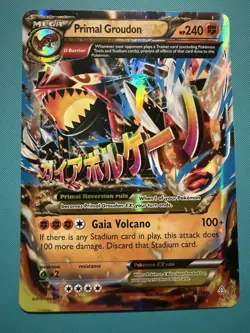 Pokemon Primal Groudon EX Jumbo Holo Card 086/160 - Image 1