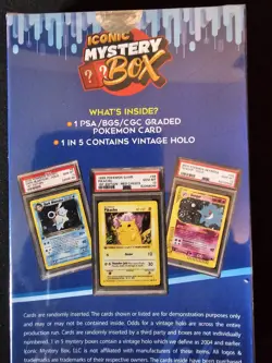 SEALED MYSTERY BOX with 1 GRADED POKEMON CARD 1 In 5 VINTAGE HOLO! - Image 3