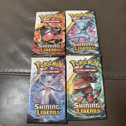 Pokemon 4x Shining Legends Booster Pack Complete Art Set Sealed - Image 1
