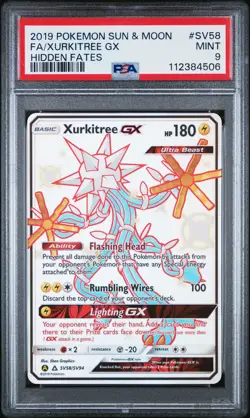 PSA 9 MINT Xurkitree Gx Full Art Holo Pokemon Hidden Fates SV58/SV94 - Image 1