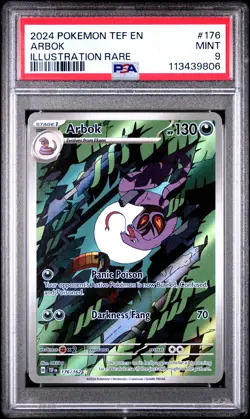 PSA 9 MINT Arbok Illustration Rare Pokemon Temporal Forces 176/162 - Image 1