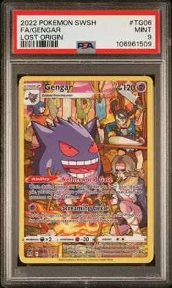 2022 POKEMON SWORD & SHIELD LOST ORIGIN TG06 FULL ART/GENGAR PSA 9 - Image 1