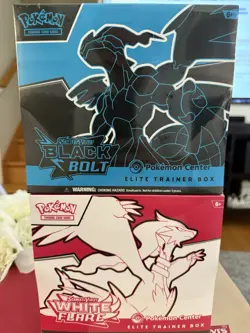 Pokemon Black Bolt & White Flare Pokemon Center Elite Trainer Box ETB Set of 2 - Image 1