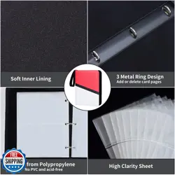 Zettokete Trading Card Binder 9 Pocket with 50 Removable Sleeves, 900 Pockets - Image 4