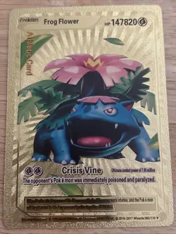 Pokemon Frog Flower Gold Foil Fan Art Display Card Hp147820. 83/110 - Image 1