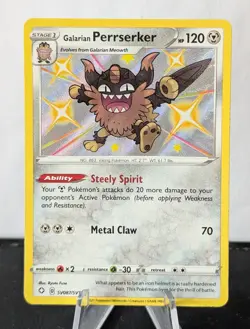Galarian Perrserker Shining Fates: Shiny Vault #SV087/SV122 Pokemon Card TCG - Image 1