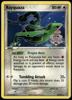 Rayquaza Gym Challenge Stamp 22/107 - ex Deoxys 2005 NM Pokemon Card - Image 1