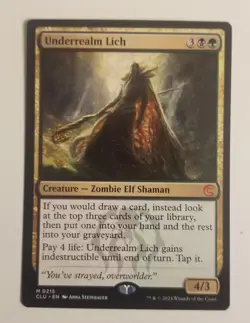 MTG 1x Underrealm Lich, NM, Ravnica: Clue, Top 3 Library Indestructible Zombie - Image 1