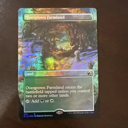 MTG Overgrown Farmland Borderless Foil Magic: The Gathering Midnight Hunt #283 - Image 1