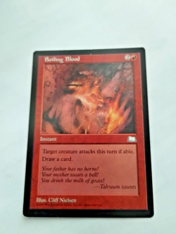 MTG Boiling Blood Weatherlight Regular Common - Some Edge Wear - See Pics - Image 1