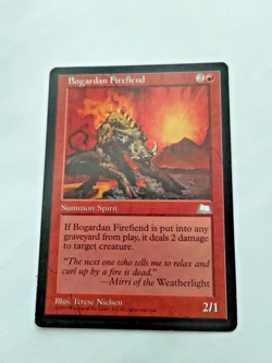 MTG Bogardan Firefiend Weatherlight Regular Common - Some Edge Wear - See Pics - Image 1
