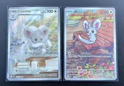 POKEMON TCG Black Bolt MINCCINO IR 152/086 & CINCCINO IR 153/086 Cards - Image 1