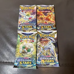 Pokemon Brilliant Stars Booster Pack: Complete Art SET - 4 Packs SEALED - Image 1