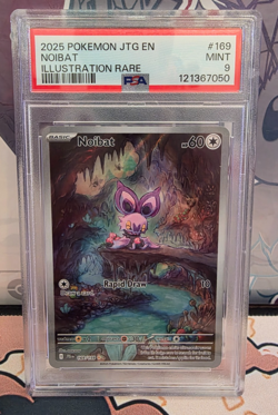 2025 POKEMON JTG EN-JOURNEY TOGETHER ILLUSTRATION RARE #169 NOIBAT PSA 9 - Image 1