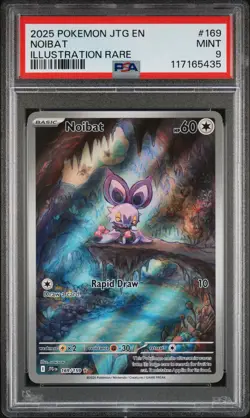 2025 POKEMON JTG EN-JOURNEY TOGETHER ILLUSTRATION RARE #169 NOIBAT PSA 9 - Image 1