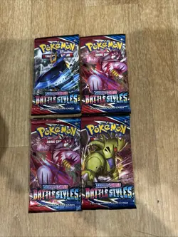 4x Pokemon Battle Styles Sealed Booster Pack Sword Shield Complete Art Set Lot - Image 1