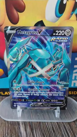 METAGROSS V Chilling Reign POKEMON Full-Art Holo RAPID STRIKE 2021 Card 181/198 - Image 1