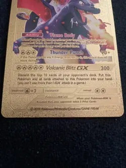 Shining Charizard GX Gold Foil Pokemon Card Fan Art HP 250 Mint Condition - Image 3