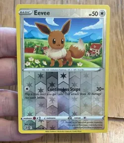 Eevee 205/264 Reverse Holo Fusion Strike Pokemon Card NM - Image 1