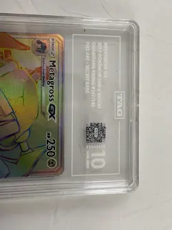 Metagross GX Secret Rainbow Rare 157/145 Pokemon Card, TAG Graded 10 GEM MINT - Image 3