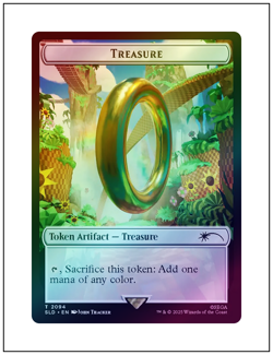 1x Treasure Token (Ring), Foil, Secret Lair Sonic the Hedgehog, Magic MTG NM - Image 1
